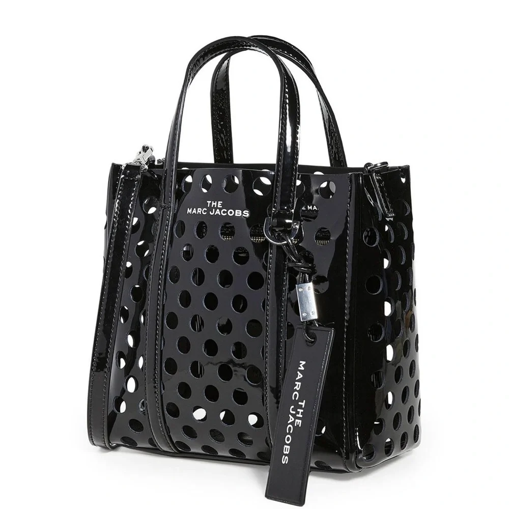 Marc Jacobs Black Perforated Mini Tag Tote NWT - Picture 1 of 2